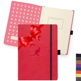 Dingbats* Wildlife Dotted Journal Notebook A5 - Vegan Leather Hardcover - Ideal for Work, Travel, Writing - with Pocket, Elastic Closure & Bookmark