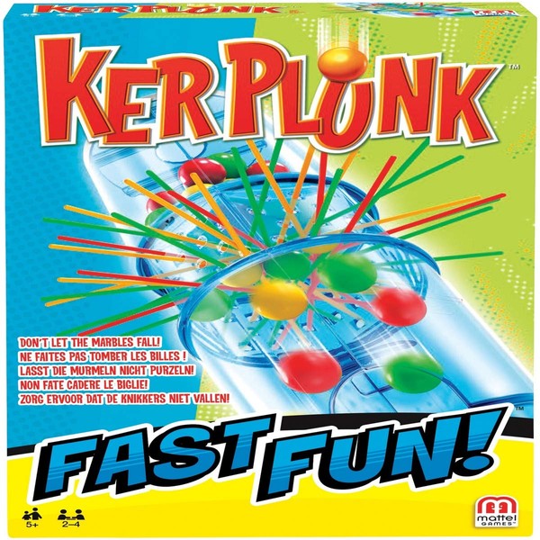 Mattel Games Fast Fun Blokus/Kerplunk, Two Player Game, Playing Time Approx. 15 Minutes, Age 5+