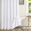 Embroidered Leaf Farmhouse Shower Curtain,Faux Linen,72Wx84L,White