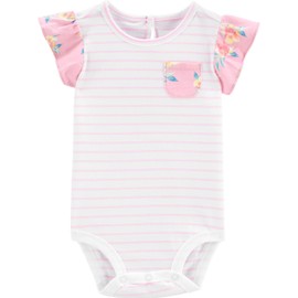 OshKosh B'Gosh baby-girls Bodysuit, Pink/White Stripe, 18 Months