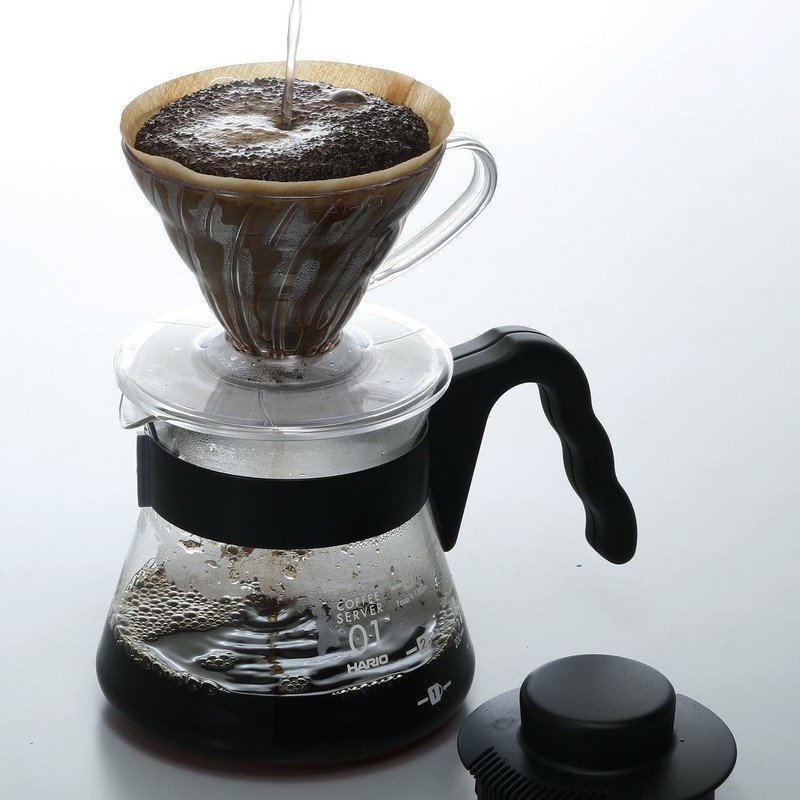 HARIO VCS-01B CD Cafetière Coffee Server V60-01-450ml, Glass, Black