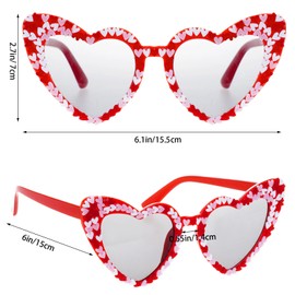 Haakong Heart Shaped Sunglasses for Women Love Heart Glasses Red Heart Sunglasses for Valentine Wedding Party Favors