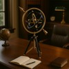 Metal Armillary Sphere Globe with Tripod Stand, 17" Black and
