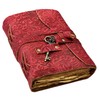 Embossed Leather Journal with Antique Key Vintage Pages Handmade Journal