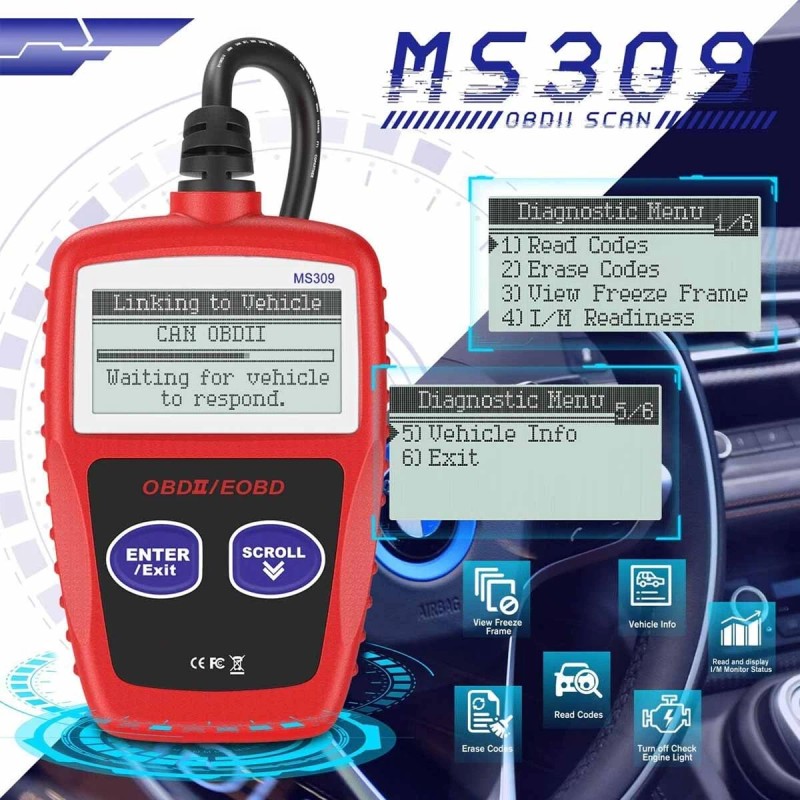 OBD2 Scanner MS309 Universal Car Engine Fault Code Reader, Diagnostic