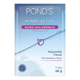 POND'S Mascarilla Hidratante Ácido Hialurónico y vitamina B3 para una piel fresca, hidratada y luminosa 26 g