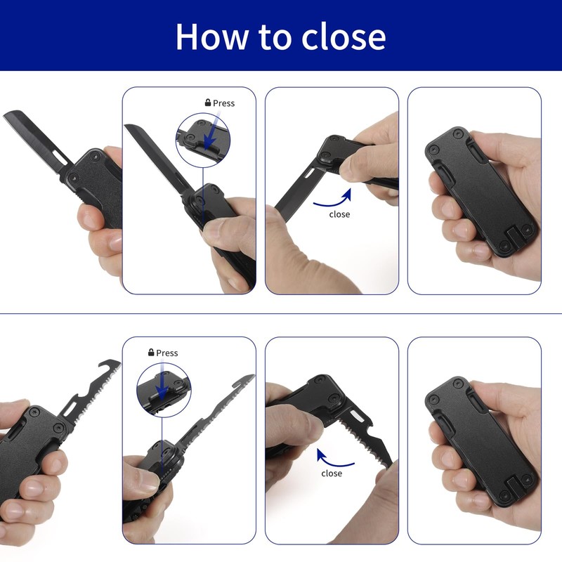 HONZIN Multitools 6 in 1 Folding Multitool, Pocket Size EDC