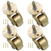 Litoexpe 4 Pcs Universal Brass Stem Caster Wheels, 360 Degree