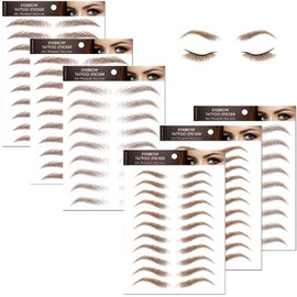 Brown Eyebrow Tattoo 66 Pairs, Hair-Like Popular Fake Eyebrows Waterproof Lasting 4D Realistic Makeup Tattoo Arch Style, Eyebrow Transfer Stickers for Women Girls