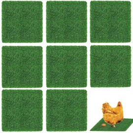 Chicken Coop Nesting Pads, Artificial Grass Box Liners, Washable Egg Laying Mats (8*Nesting Pads for Chicken Coop)