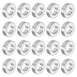 uxcell 20pcs Aluminum Spacer 5mm Bore 10mm OD, 1/8" Length Screw Standoff Bushing Plain Finish Round Spacer for M5 Screws Bolts and Rods