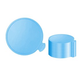 YYaaloa 3.15 Inch Mini Cake Boards 50pcs Round Blue Mini Dessert Plates Mousse Cupcake Trays Base Paper Plates Circle Dessert Board