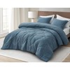 Chezmoi Collection Hugo 3-Piece Textured Thin Comforter Set - Lightweight