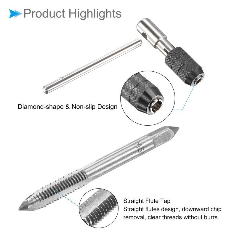 CoCud T-Handle Wrench & Tap & Drill Bit Set M3