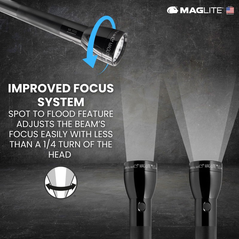 MagLite ML300L 4D LED Flashlight – 1002 Lumens, Long Runtime,
