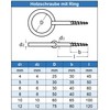 Eisenwaren2000 8 mm Wood Screw with Ring (Pack of 2)