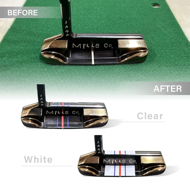 SELECOCO Putter Targeting Line Stickers, 3 Line Design, 2 Pack,