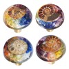 SUNYIK 4PCS 7 Chakra Ammonite Fossil Drawer Knobs with Screws,