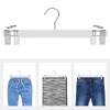 SONGMICS 8 Pack Wooden Trouser Hangers with Adjustable Clips Non-Slip