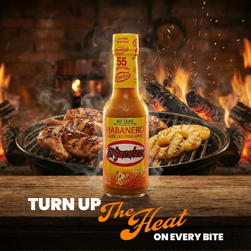 El Yucateco Grilled Pineapple and Habanero Sauce, 4 oz, Gluten