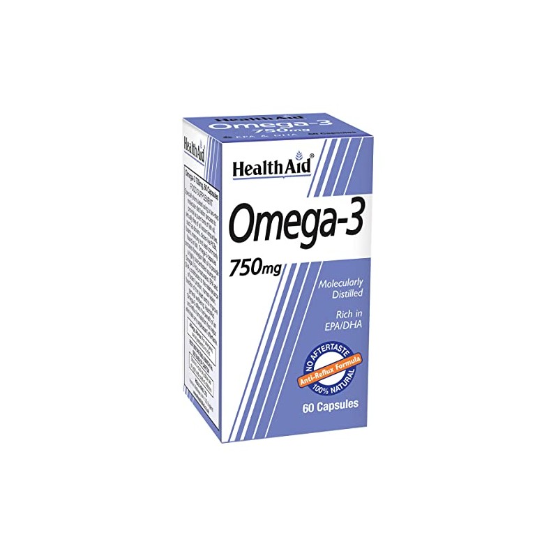HealthAid Omega 3 750 mg - 60 Capsules, (Pack of