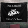 TUGCAY Save A Horse Ride A Cowboy Tapestry Black Tapestry