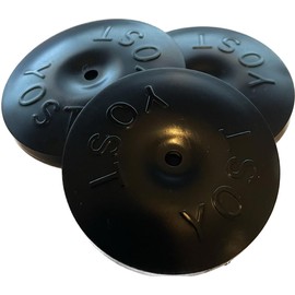 1-1/8 in Black Plastic Cap Washers by Yost Plastics, Use with Nails or Screws, 250 Qty, Made in The USA