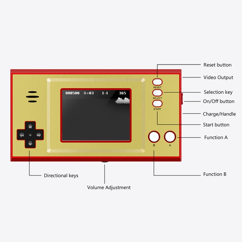 Handheld Game Console for Kids Portable LCD Display HD Output