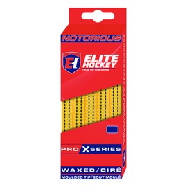 Elite Hockey, Notorious Pro X Series, Waxed Ice Hockey Skate Laces, One Pair (Yellow, 96 inches)