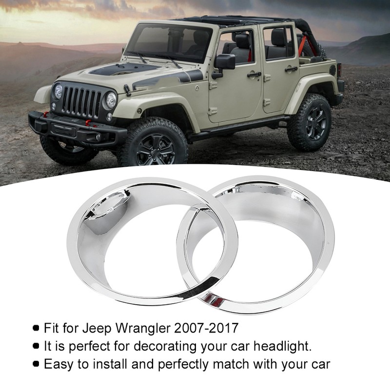 1 Pair Car Front Headlight Lamp Cover Trim Fit for