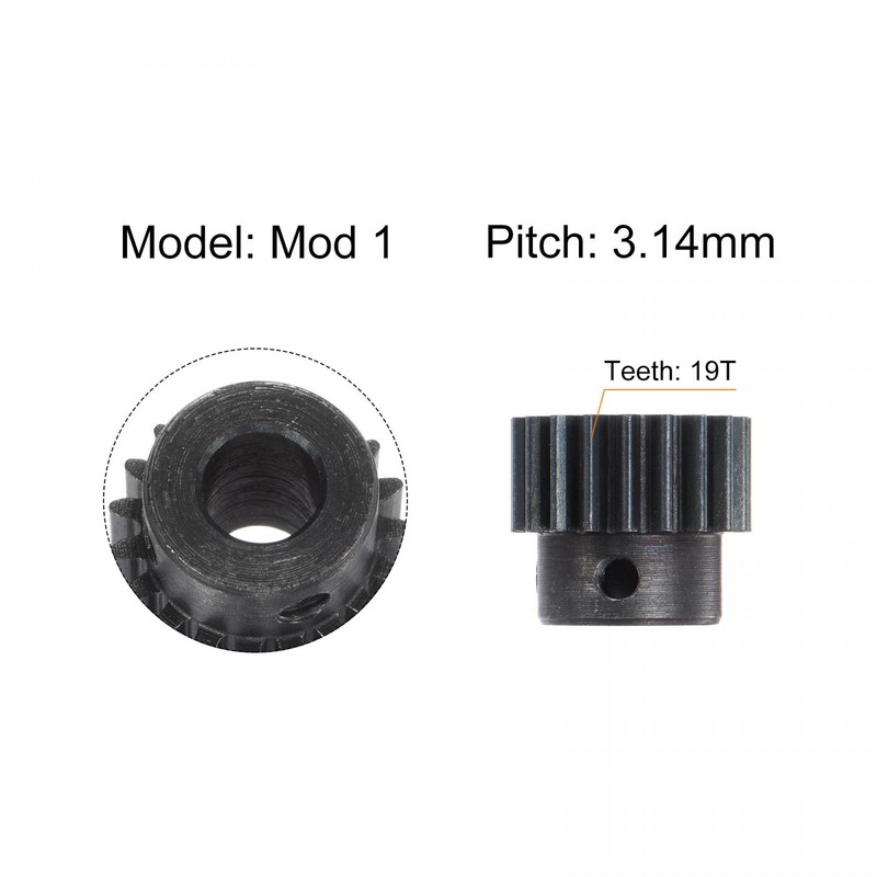 sourcing map 1Mod 19T Sprocket 8 mm Bore Hardened Steel