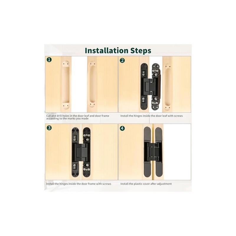 Genérico Bisagras de Vaivén 4 Pulgadas Acero Inoxidable 304 Set
