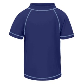 TIZAX Boys' Rash Vest Kids UPF50+ Sun Protection Short Sleeve Swimming Tops Quick Dry Rash Guard Navyblue 11-12 Years