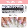 Acrylic Nail Jewellery Design 1 Box/12 Compartments with Nail Rhinestones