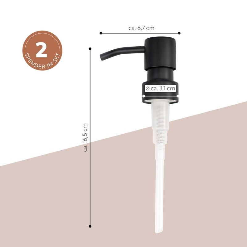 bremermann Bathroom Series Piazza Black Replacement Soap Dispenser Pump Head