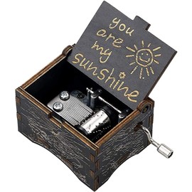 CAMKONG You are My Sunshine Music Box - Wood Laser Engraved Vintage Cute Box Best Gift for Wife, Son, Daughter, Dad, Mom, Girlfriend, Wedding Anniversary/Birthday/Christmas/Valentine's Day