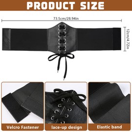 NINGYER Pack of 2 Corset Belts, Waist Belts, Women's Pirate Waist Corset for Clothing Accessories/Halloween Party Events (Black, Brown), black, brown, M