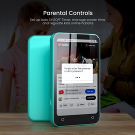 80GB Kids MP3 Player with Bluetooth and WiFi, Parental Controls, Pre-Installed Spotify, Spotify Kids, Audible, TIMMKOO 4" MP4 Player Up to 1TB (Blue)