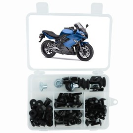 Xitomer Full Sets Compatible with Ninja 650R 2009 2010 2011 Ninja 650 R Motorcycle Fairing Bolt Kits Mounting Kits (Black)