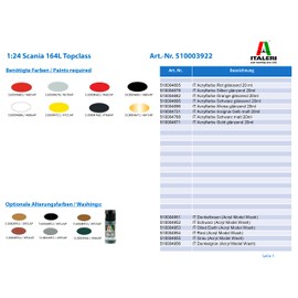 Italeri 1: 24 Scania 3922 164L TOPC Lass, Vehicle