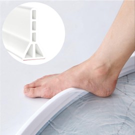 3.8" High Shower Threshold Water Dam Barrier, 2025 Upgraded 67" Collapsible Shower Water Blocker, Guard for Walk in Shower, Water Guard Stopper for Floor, Shower Door Water Blocker