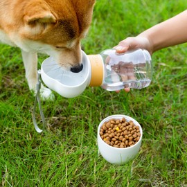 GCFTIFF Dog Water Bottle with Food Container,Travel Water Bowl, Multifunctional 2 in 1 Portable Pet Dispenser, Pet Cat Water Bottle Leak Proof Water,Suitable for Outdoor Walking and Hiking for Pets