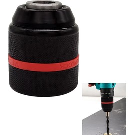 Flylin Keyless Hand Drill Chuck, Hex Shank Drill Chuck Adapter Small 2-13mm 1/2-20UNF Mount Heavy Duty Professional Converter Tool for Multiple Purposes