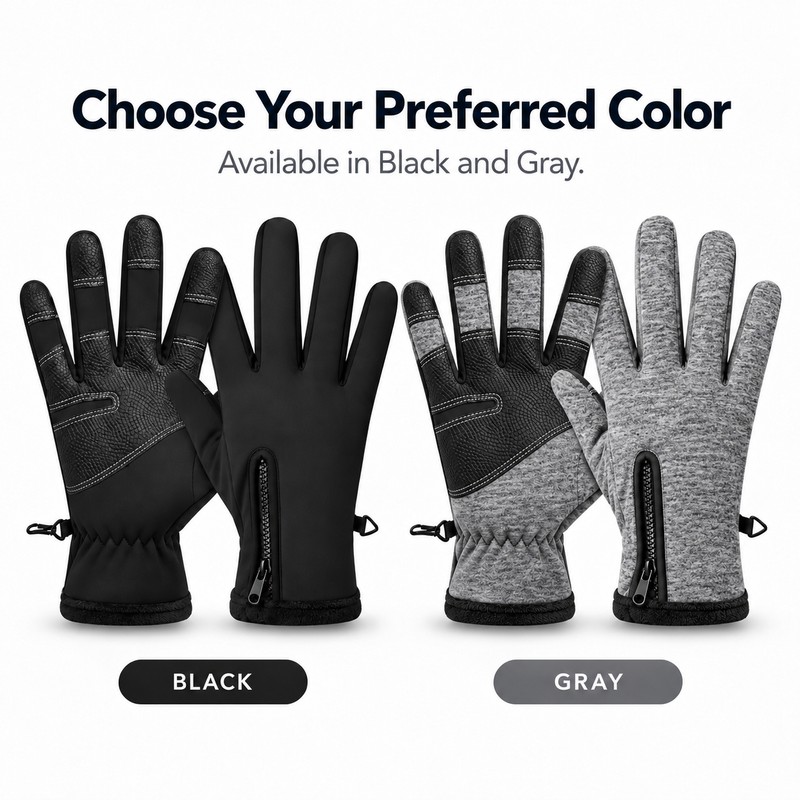 Winter Thermal Touchscreen Gloves with Soft Fleece Lining, Non-Slip Grip