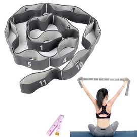 Banda de Resistencia Ajustable para Yoga y Pilates, Diseño Segmentado con, Doble Elasticidad, para Glúteos, Terapia Física, Entrenamiento en Casa (Gris)