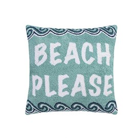 homthreads by Levtex Home - Beach Days - Decorative Pillow (18x18n.) - Beach - Teal Navy White - Feather Filled