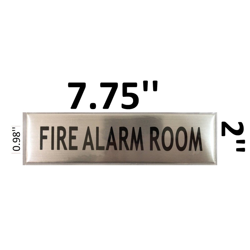Fire Alarm Room Sign - -Brushed Aluminum (2 X 7.75)