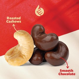 Dark Chocolate Covered Cashews 2-Pound Bag | Bulk Dark Chocolate Nuts | Coated Roasted Cashews for Snacking, Gifting, Office Candy Jars & Dessert Boards