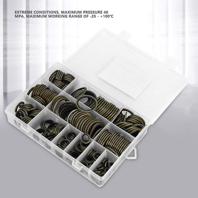VOBOR 240pcs 68 8 mm Metal Rubber Sealing Oil Ring