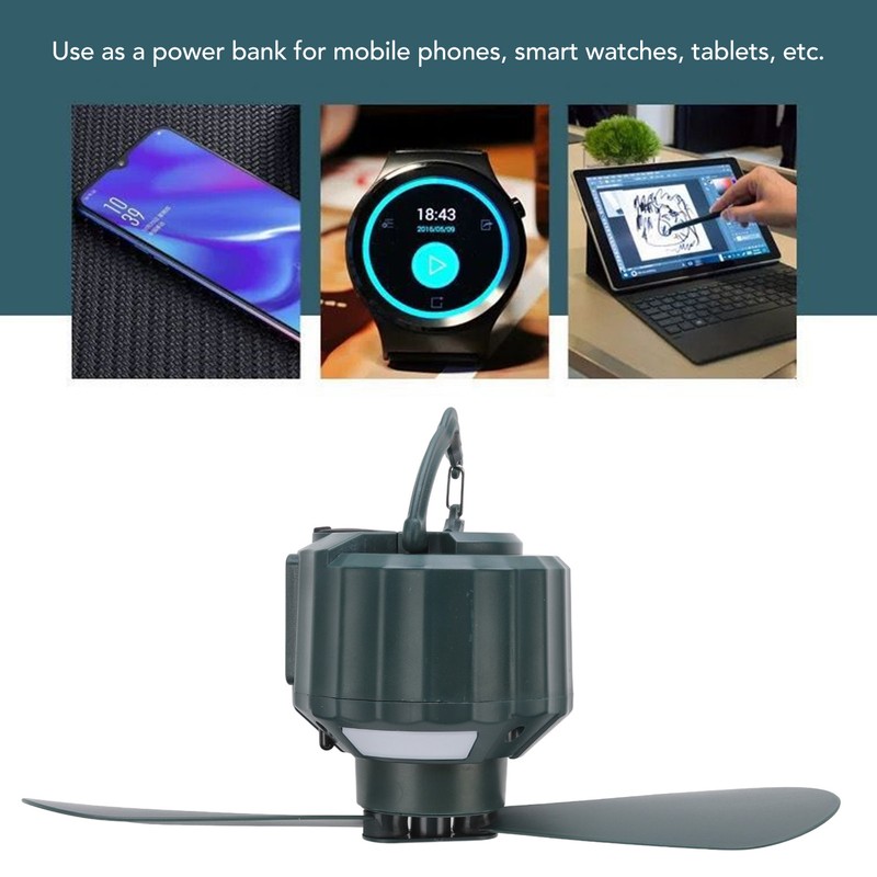 Portable Camping Fan LED 3 Speed Timing 10400mAh Waterproof USB
